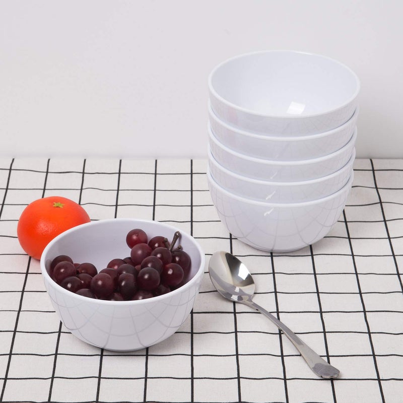 KX-WARE Melamine Bowls set - 28oz 6inch 100% Melamine Cereal/Soup/Salad Bowls, Set of 6 White | Shatter-Proof and Chip-Resistant Dishwasher Safe, BPA Free - Image 5
